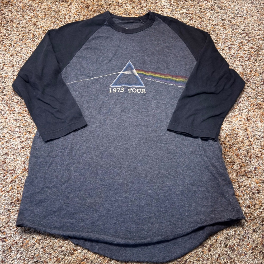 Aces & Eights Pink Floyd 1973 Tour Dark Side of the Moon Baseball Tee Large 2004